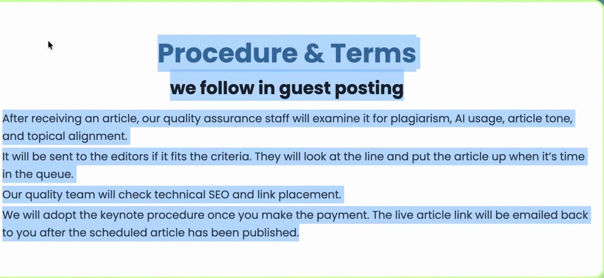 Galones a Litro, Procedure and Terms we follow in guest posting: after receiving an article, our quality assurance staff will examine it for plagiarism, AI usage, article tone, and topical alignment; it will be sent to the editors if it fits the criteria, they will look at the line and put the article up when it's time in the queue; our quality team will check technical SEO and link placement; we will adopt the keynote procedure once you make the payment, the live article link will be emailed back to you after the scheduled article has been published.